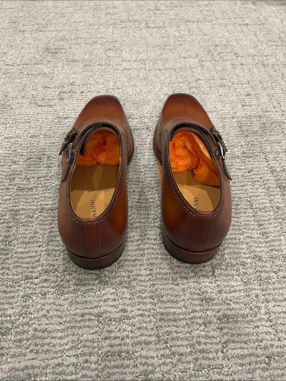 Magnanni Maxon Chestnut Brown Double Monk Strap Oxfords 8